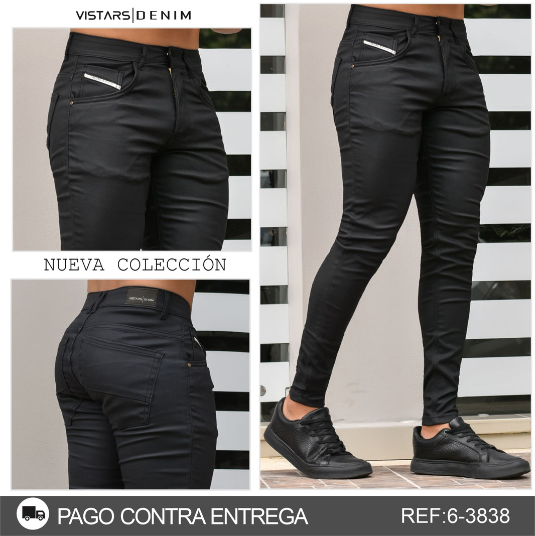 JEANS HOMBRE CUERINA NEGRO 6-5006
