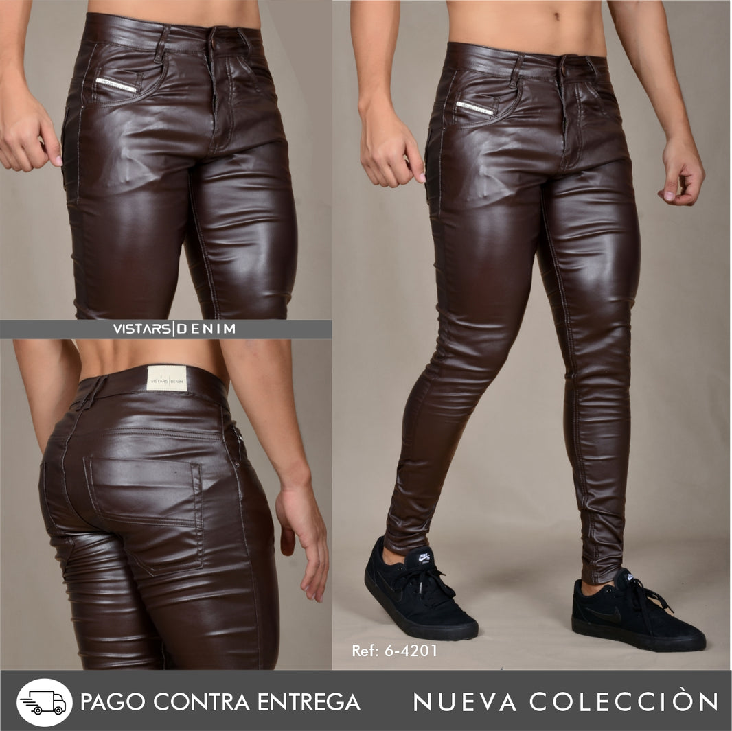 JEANS HOMBRE CUERINA MARRON REF 6-4201