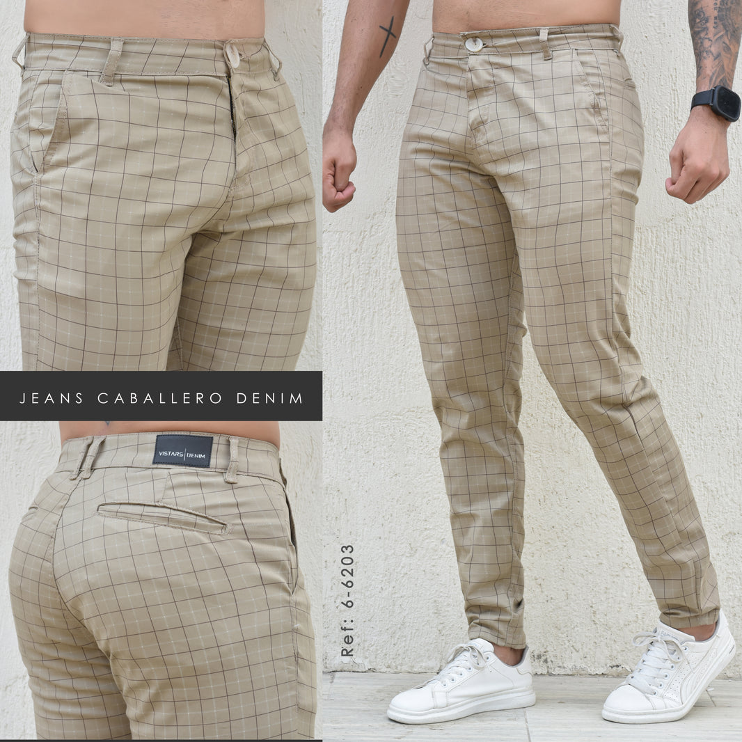 JEANS HOMBRE CUADROS REF 6-6203