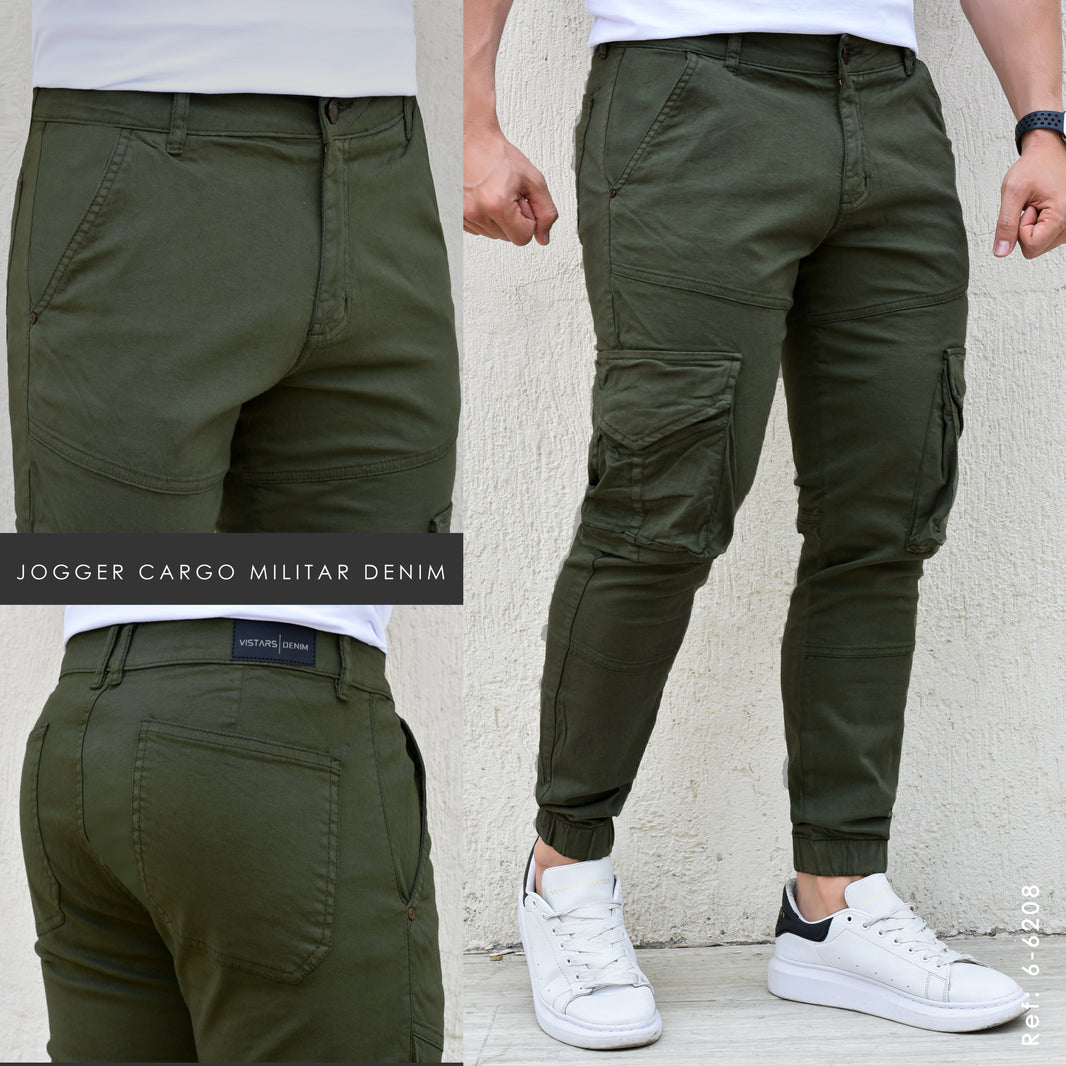 JEANS HOMBRE JOGGER VERDE REF 6-6208
