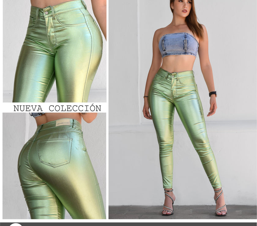 JEANS MUJER CUERINA VERDE REF4-3108🔥DESCUENTO🔥 30%