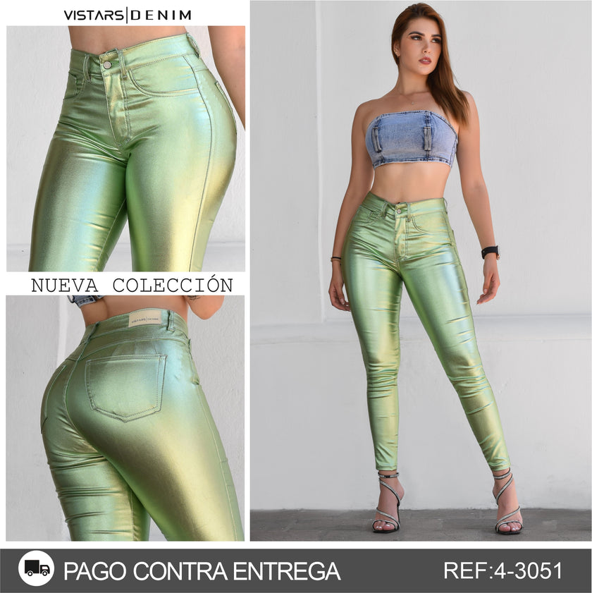 JEANS MUJER CUERINA VERDE REF4-3108🔥DESCUENTO🔥 30%