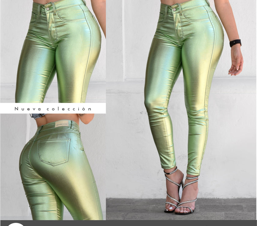 JEANS MUJER CUERINA VERDE REF4-3108🔥DESCUENTO🔥 30%
