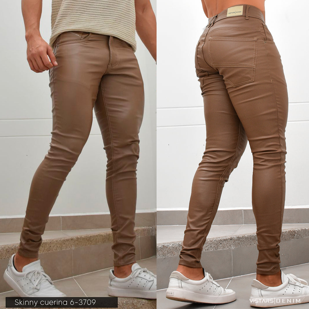 JEANS HOMBRE CUERINA KAKI REF  6-4203