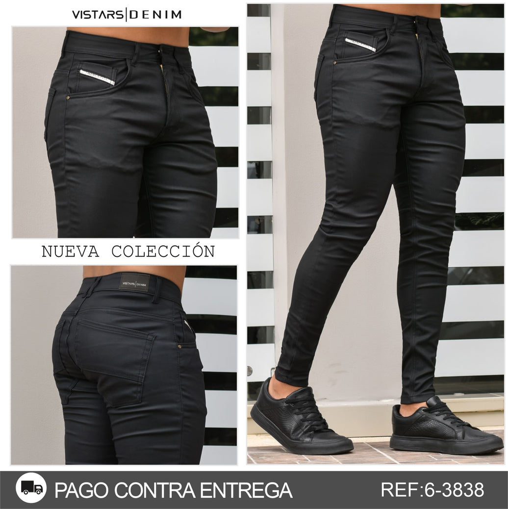 JEANS HOMBRE CUERINA NEGRO    6-5006