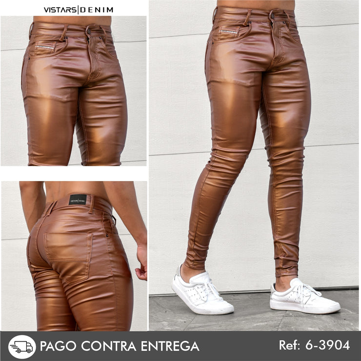 JEANS HOMBRE CUERINA KAKI BRILLANTE  6-3904