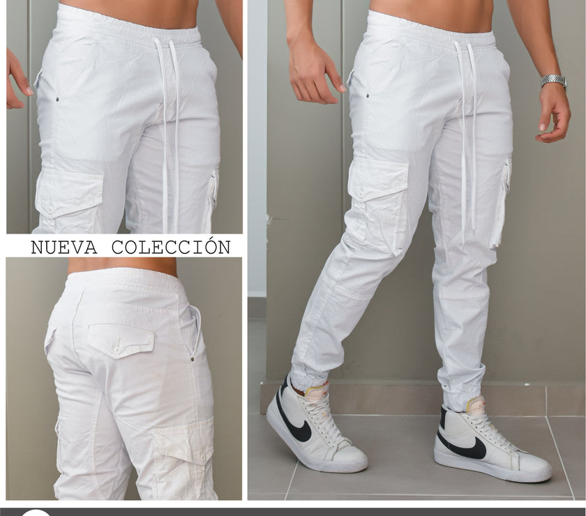 JEANS HOMBRE JOGGER BLANCO 6-5234