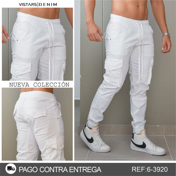 JEANS HOMBRE JOGGER BLANCO 6-5234