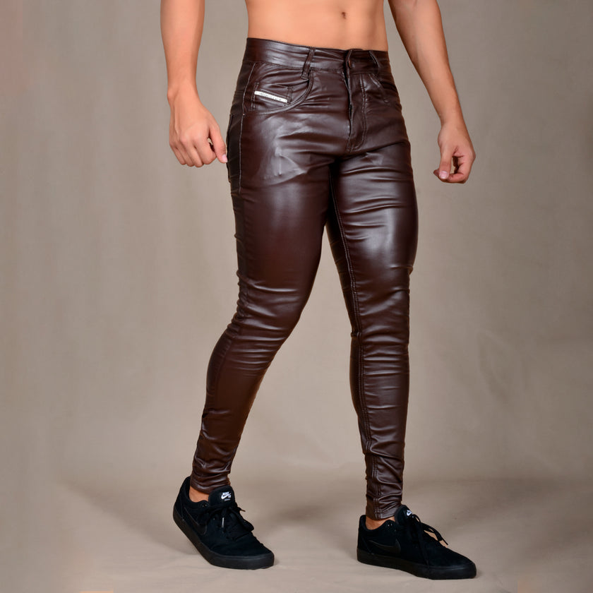 JEANS HOMBRE CUERINA MARRON REF 6-4201