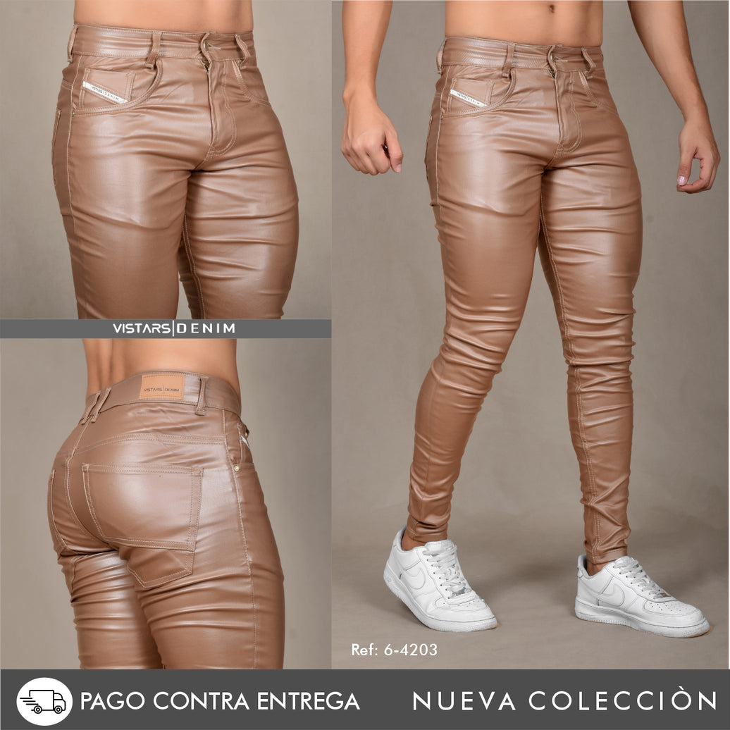 JEANS HOMBRE CUERINA KAKI REF  6-4203