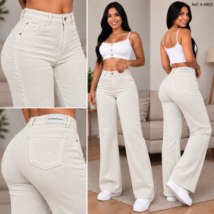 JEANS MUJER  PALAZZO TELA PANA REF 4-6902